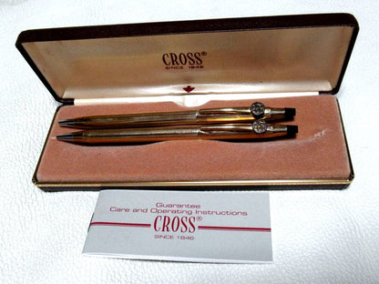 Merrill Lynch Cross Century 10K gold-filled ballpoint pens set with original box from 1980s