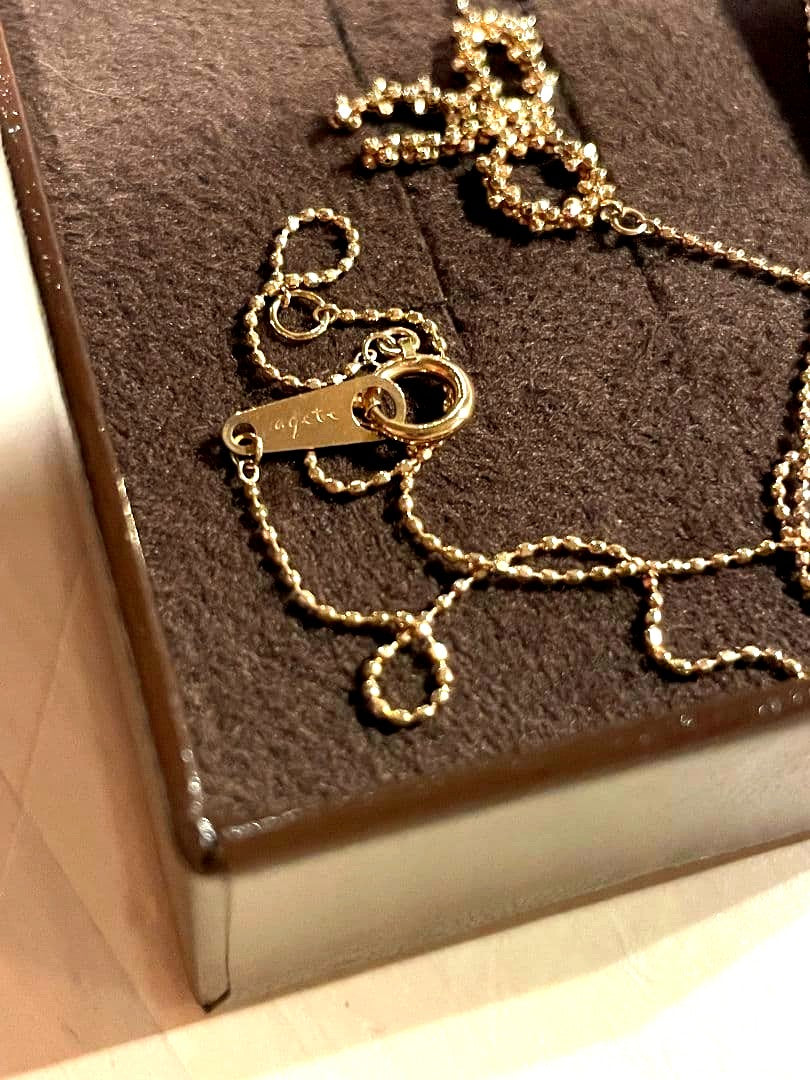 agete K10 Necklace in pink gold weighing approximately 1.6 grams