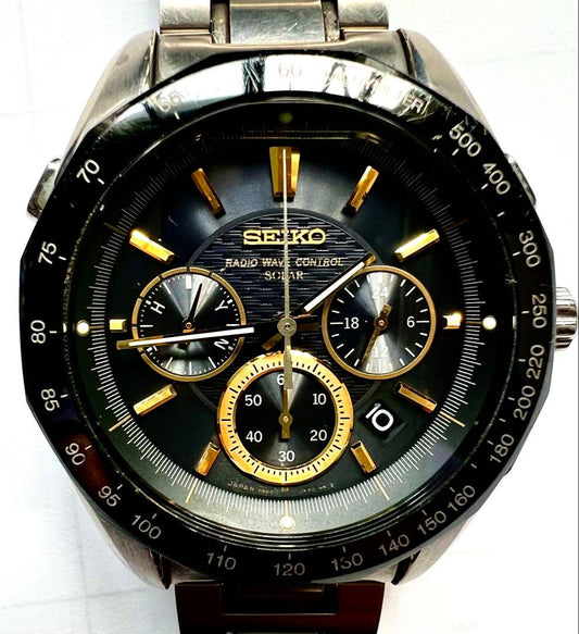 SEIKO BRIGHTZ クロノグラフ ソーラー 電波時計 Solar Men's Watch — Japanese