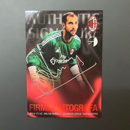 Diego Lopez AC Milan Hand-Signed Card Overseas Soccer 33 Limited — Japanese