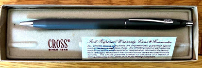 Cross Blue Ballpoint Pen with blue ink in discolored storage box purchased in Singapore