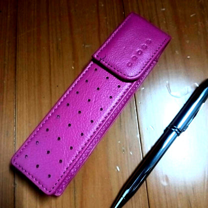 Cross Townsent Chrome Ballpoint Pen set with engraved name and matching pen case in used condition