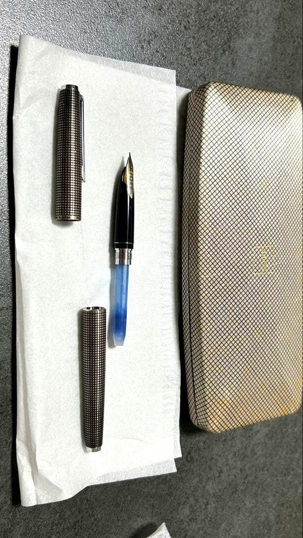 Pilot Fountain Pen 18KWG model H874 with fine tip and 18KWG material in sleek silver finish