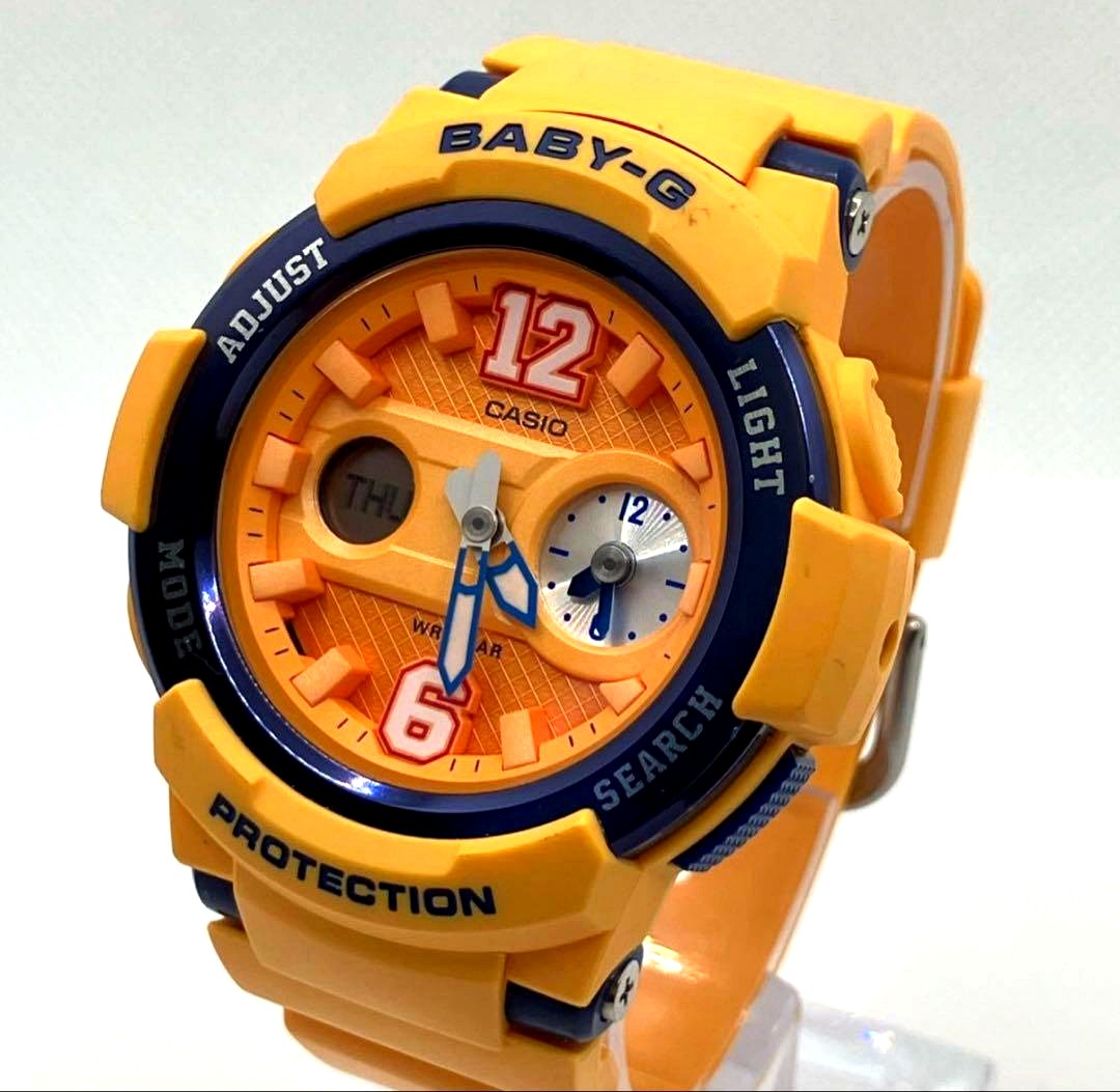Casio Baby-G BGA-210-4BJF women's orange wristwatch with box and manual Japan import
