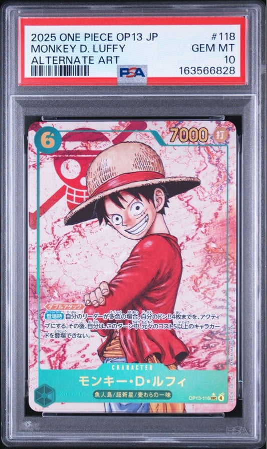 PSA 10 One Piece Luffy SEC — Inherited Will OP13-118 — Japanese