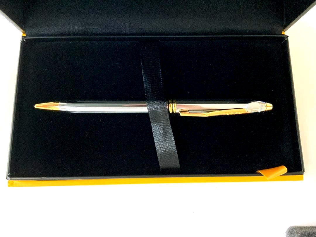 Cross Silver and Gold Ballpoint Pen Model 193 with twist mechanism and matching case