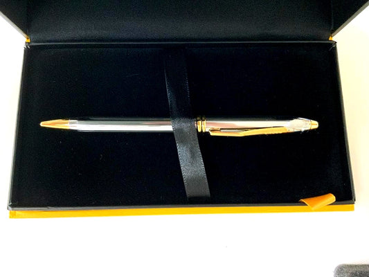 Cross Silver and Gold Ballpoint Pen Model 193 with twist mechanism and matching case