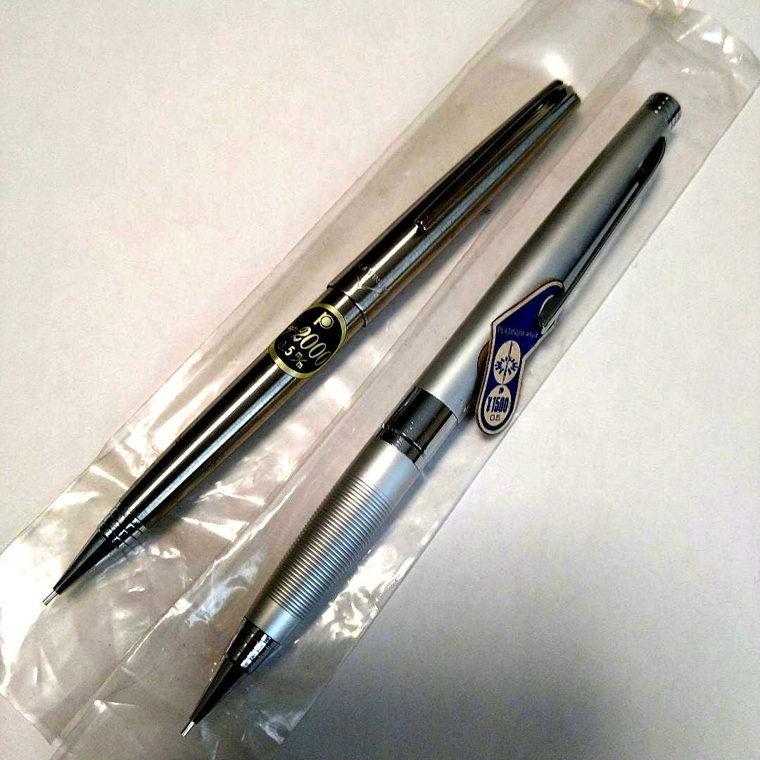 Pilot Silver Color Pencil with Normal and Platinum Angle Body Knock, 13 cm length
