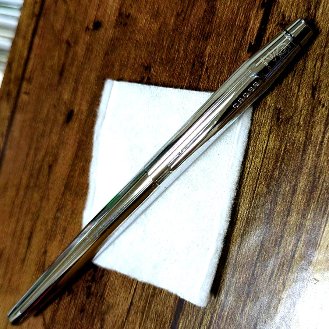 Used Cross Century 2 Select Tip Rollerball Pen with cap, showing smooth ink flow and name inscription