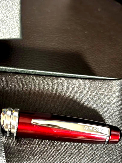 CROSS Ballpoint Pen in red metal with its dedicated case and guarantee card