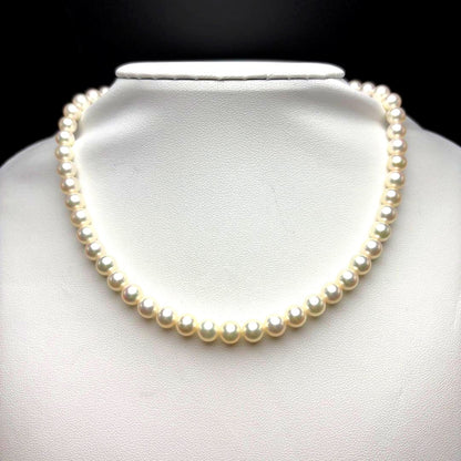 Mikimoto Akoya Pearl Necklace K14 with 6.5 to 7.0mm white pearls on a 38cm chain