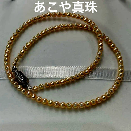 Ise-Shima Ebugawan Akoya Pearl Necklace 3.5-4mm gold tone with 42.5cm length and 925 stamp