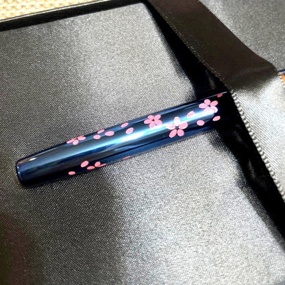 Unused Momo Mayu Cherry Blossom Pattern Cross Cap Pen with pink floral design