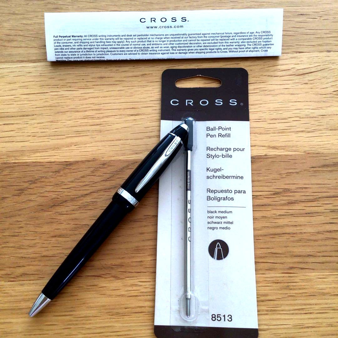 Genuine CROSS Model 8513 black ballpoint pen refill cartridge for smooth writing