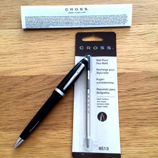 Genuine CROSS Model 8513 black ballpoint pen refill cartridge for smooth writing