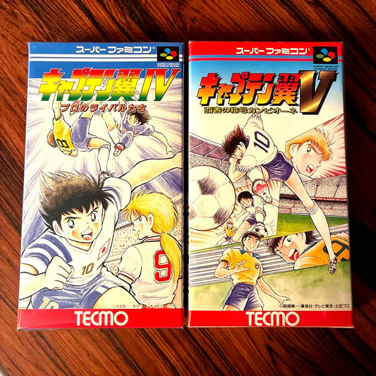 SNES cartridge of Captain Tsubasa IV V in beautiful condition with original label and artwork