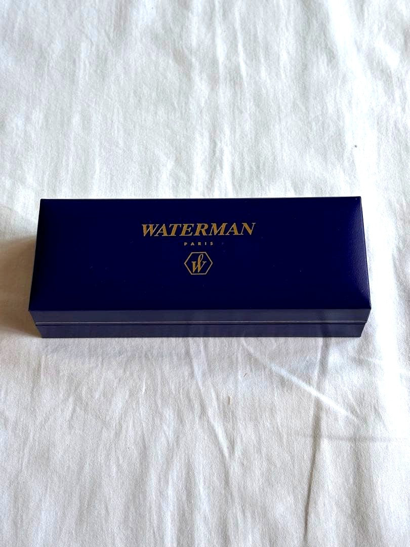 Waterman silver ballpoint pen and mechanical pencil set with stainless steel finish and included case