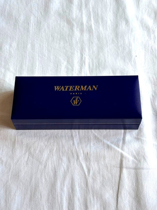 Waterman silver ballpoint pen and mechanical pencil set with stainless steel finish and included case