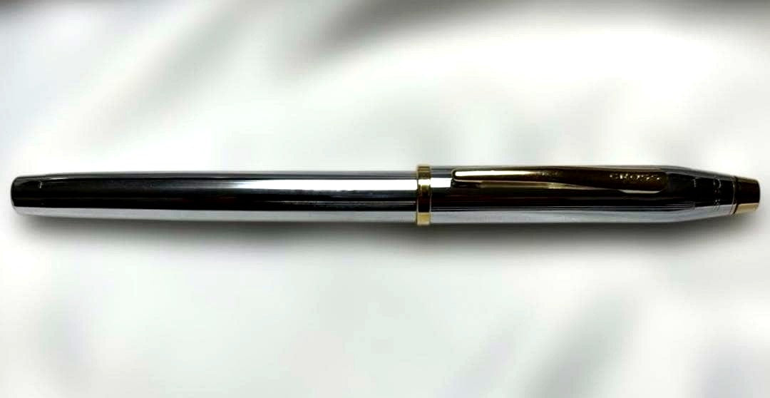 Cross Townsend Rollerball Pen with pure chrome finish and thick barrel, Japan import