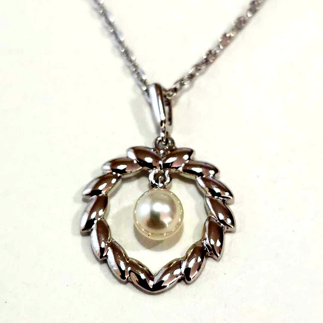 1348 Mikimoto pearl necklace with 5mm pearls on 38cm sterling silver SV925 chain