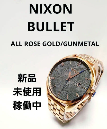 NIXON BULLET ALL ROSE GOLD/GUNMETAL Quartz Men's Watch — Japanese