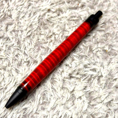 Kato caramel maple wood pen with glossy lacquer finish and three-dimensional grain in red