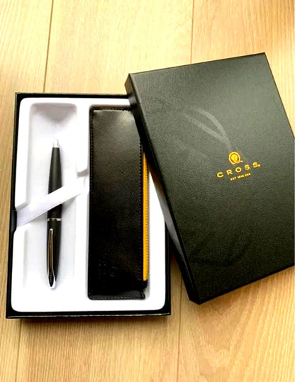Cross Ballpoint Pen with black pen case, including purchase receipt and instruction manual