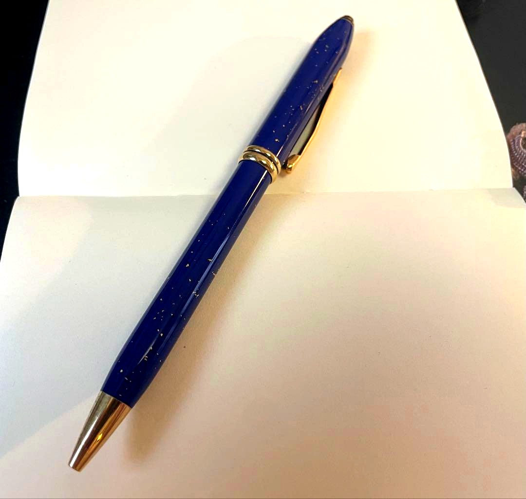 Cross Townsend Lapis Lazuli Ballpoint Pen with gold leaf and twist mechanism featuring blue lapis lazuli body