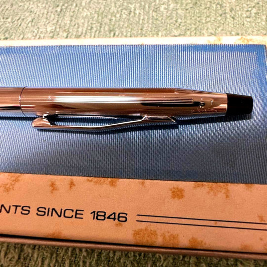 Cross Ballpoint Pen Model 18 with silver-colored metal body and simple refined design
