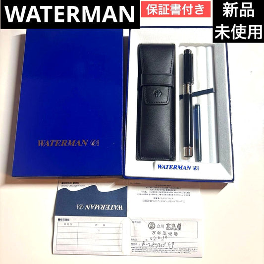 Waterman Perspective CT Black fountain pen with silver accents and lacquered metal body