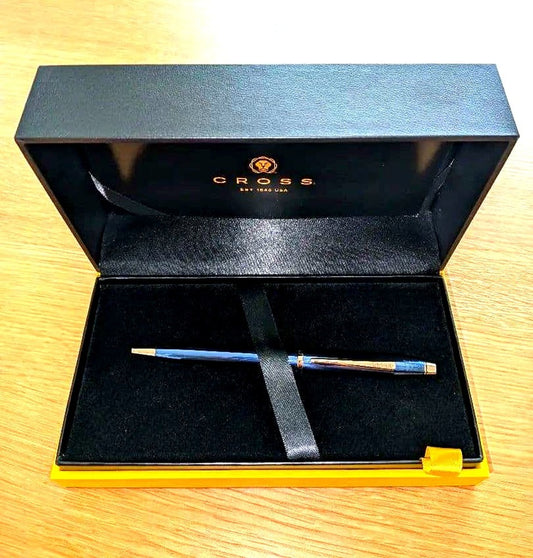 CROSS Century 2 ballpoint pen with black lacquer body and gold-colored clip, Japan import