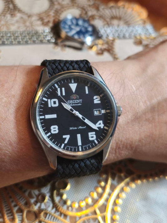 ORIENT ミリタリー ブラックダイアル オリジナルブレスレット Automatic Men's Watch — Japanese