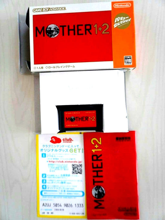 Mother 1+2 Game Boy Advance software cartridge in good condition with Nintendo branding