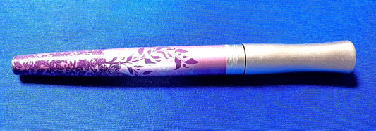 Waterman purple ballpoint pen with elegant flower pattern on barrel