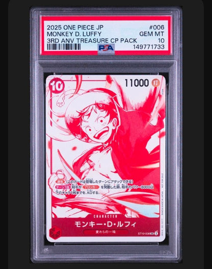 PSA 10 One Piece Luffy — ST10-006 — Japanese