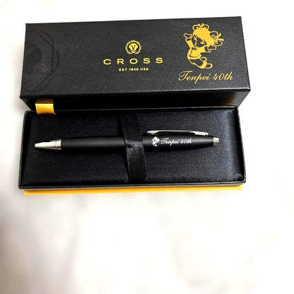 Cross Tenpai 40th metal ballpoint pen in black with engraved Tenpai 40th logo and included dedicated case