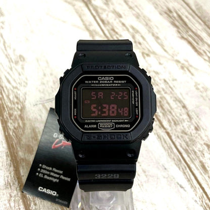 Casio G-Shock DW-5600MS-1DR black quartz watch with box and instruction manual
