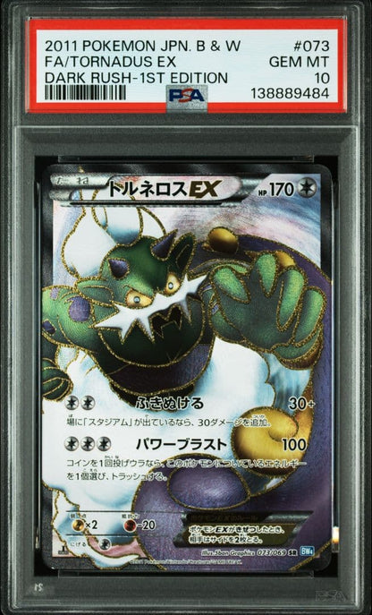 PSA 10 Pokemon Tornadus ex EXSR SR — BW Expansion Pack Dark Rush 073/069 — Japanese