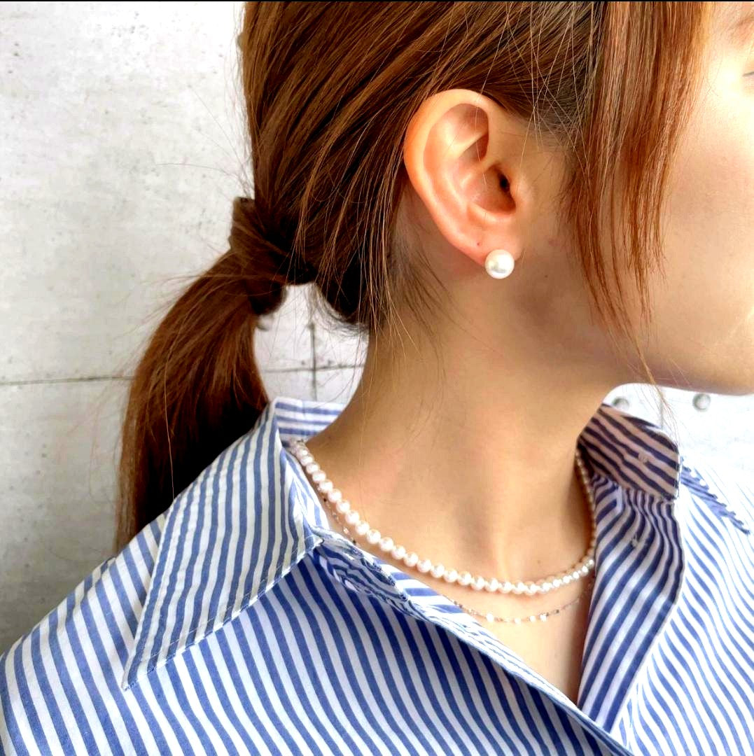 New WSP Baby Pearl Necklace with 5 mm white round Akoya pearls