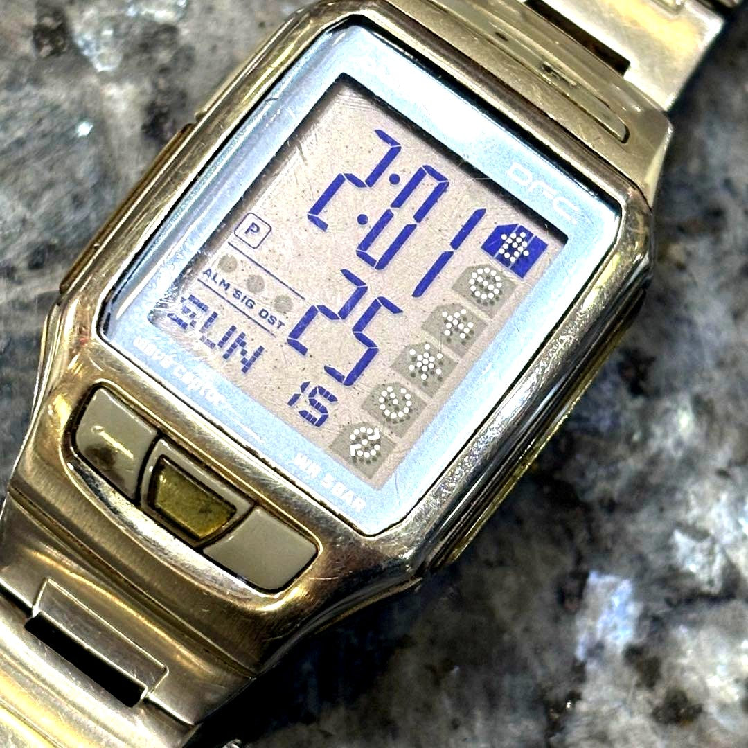 Casio Wave Captor WRSBAR men's quartz watch with black strap and digital-analog display