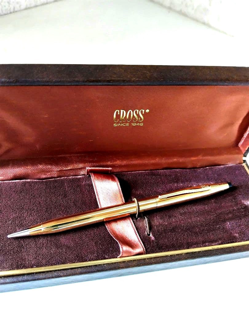 Seiko Classic Century Cross mechanical pencil 14K gold plate with original case, unused vintage collectible