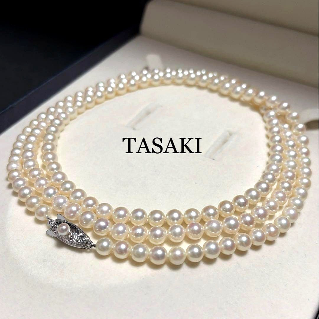 TASAKI Akoya pearl long necklace featuring 6.0mm pearls with strong luster on a 96cm strand