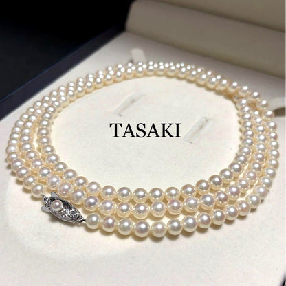 TASAKI Akoya pearl long necklace featuring 6.0mm pearls with strong luster on a 96cm strand