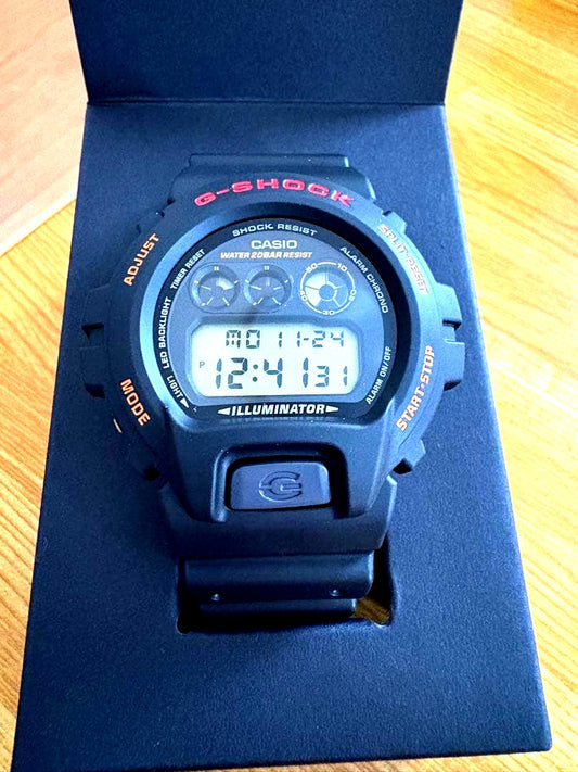 Casio G-Shock Digital Watch model 3529 in black featuring illuminator and rubber strap