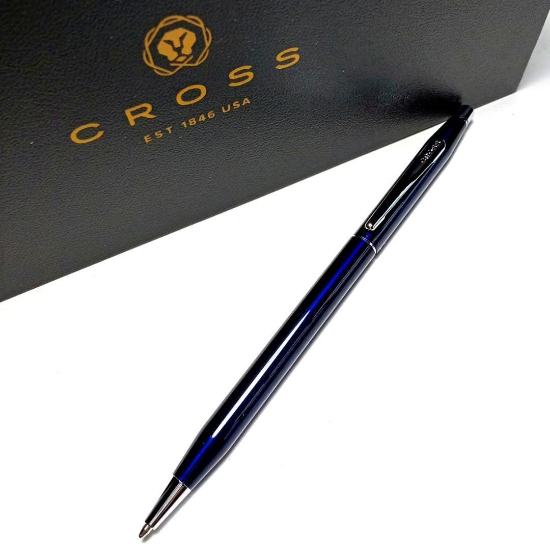 Cross Classic Century CRB59 twist ballpoint pen with translucent blue lacquer and chrome accents