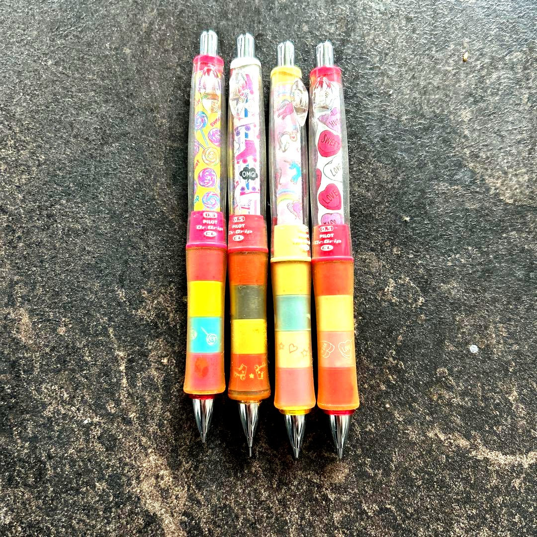 Pilot Dr.Grip mechanical pencils set including three 0.5mm and one 0.3mm pencil