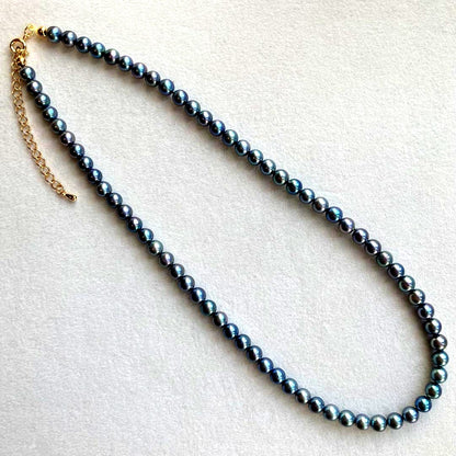 Akoya Pearl Necklace M829 with 5.5-6mm pearls and K16GP clasp, 42cm length plus 5cm extension