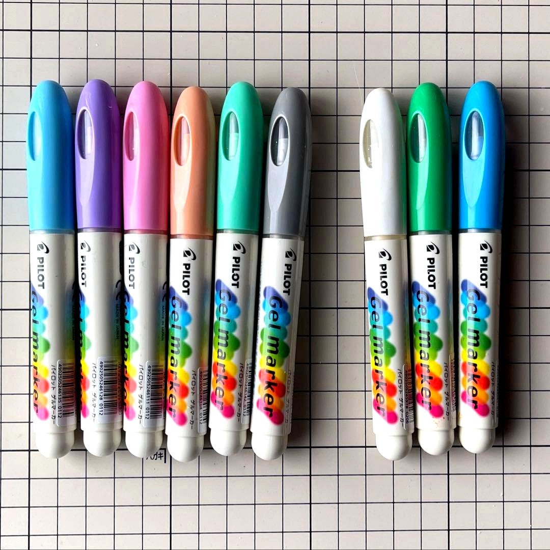 Pilot Gel Marker Pastel and Normal colors with push-up gel core, discontinued product