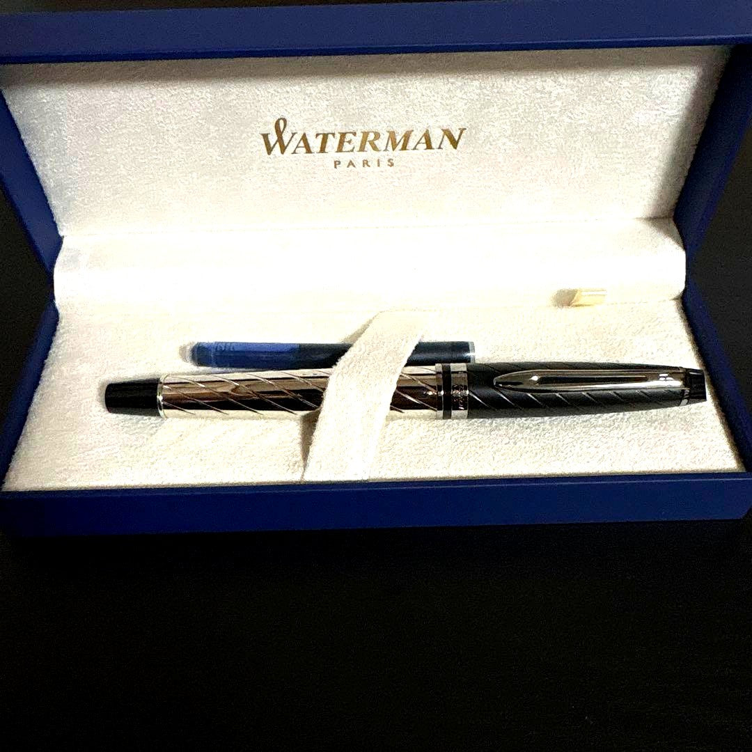 Waterman Expert Precious ballpoint pen with sleek silver and black design