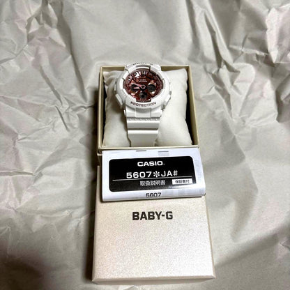 Casio Baby-G 5607 white quartz watch with date and day display, Japan import